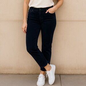 Gap Navy Blue Corduroy Vintage Slim High Rise 31 12T Tall Fall Autumn Preppy